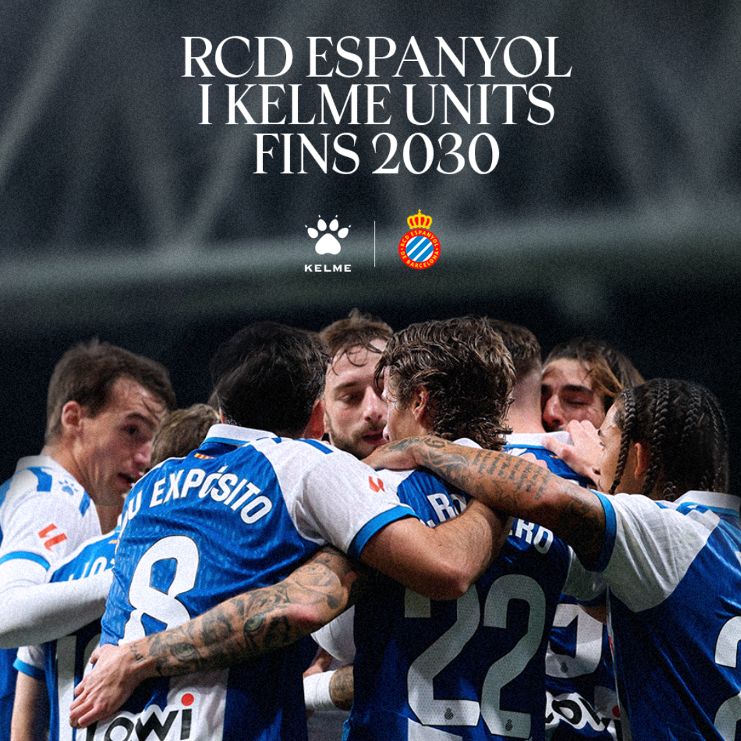 KELME Y EL REIAL CLUB DEPORTIU ESPANYOL RENUEVAN SU ALIANZA HASTA 2030