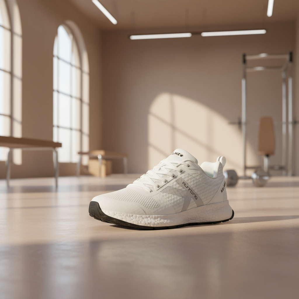 Ténis de corrida K-Rookie branco e azul-turquesa