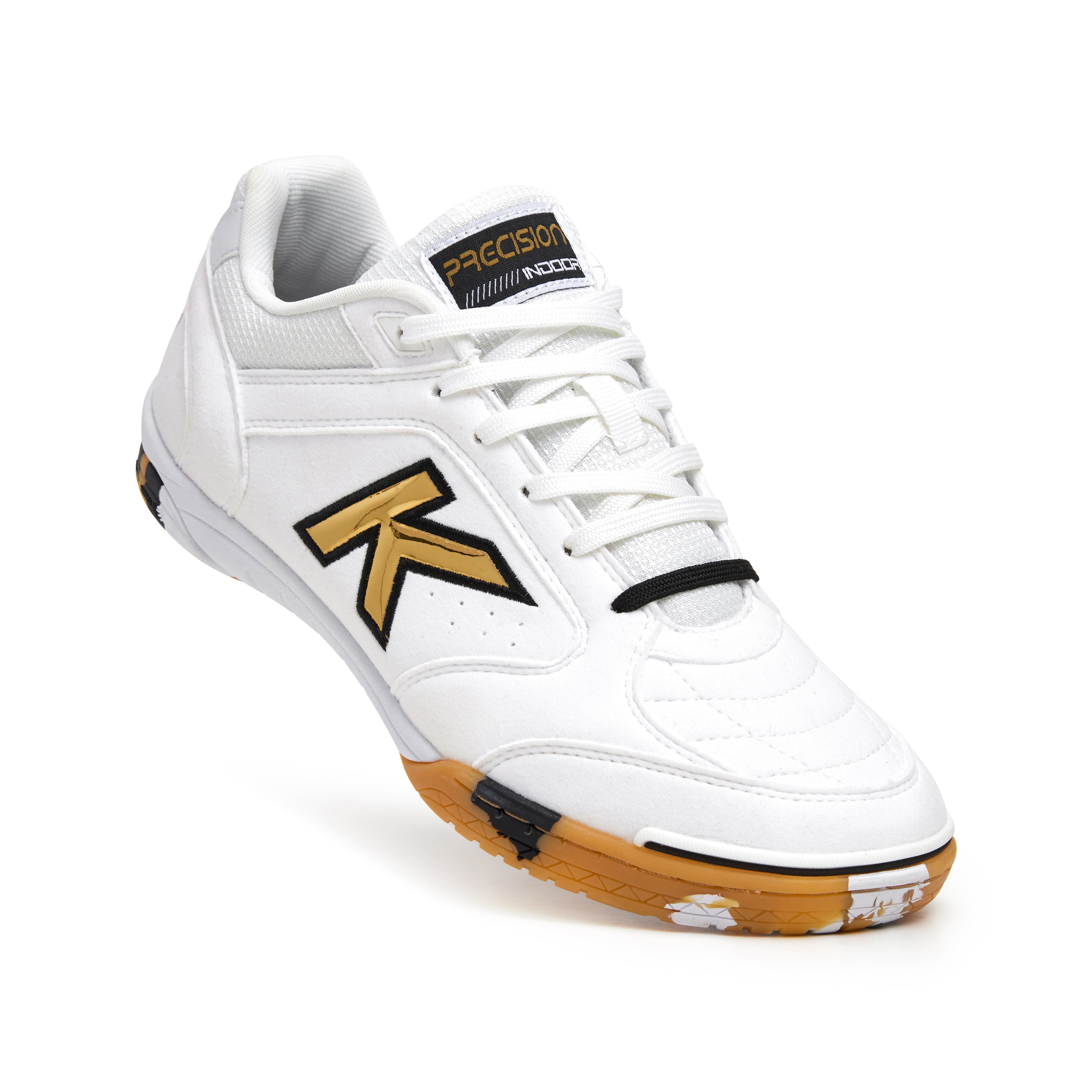 ZAPATILLAS DE FÚTBOL SALA PRECISION BLANCO DORADO NEGRO