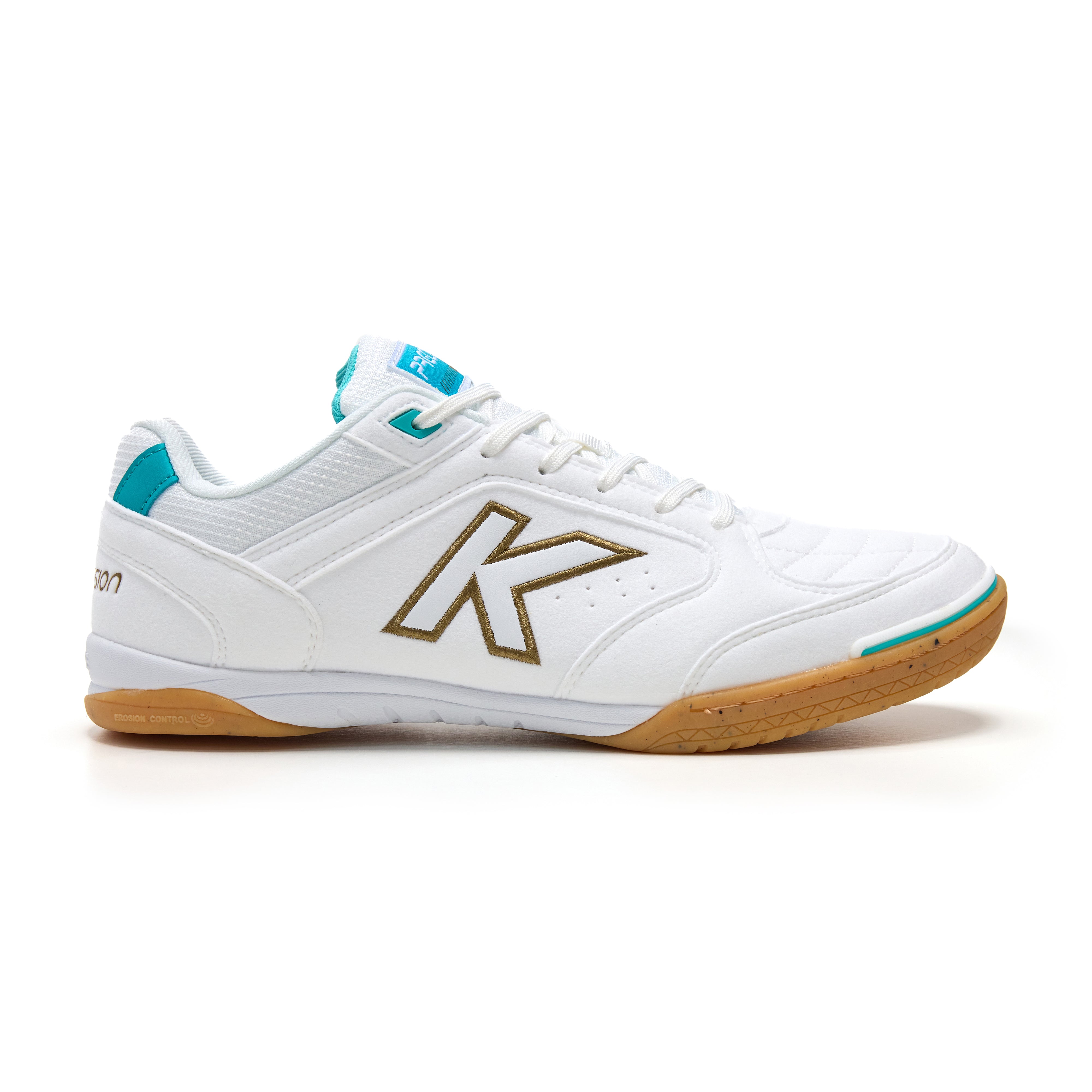 ZAPATILLAS DE FÚTBOL SALA PRECISION BLANCO DORADO AQUA