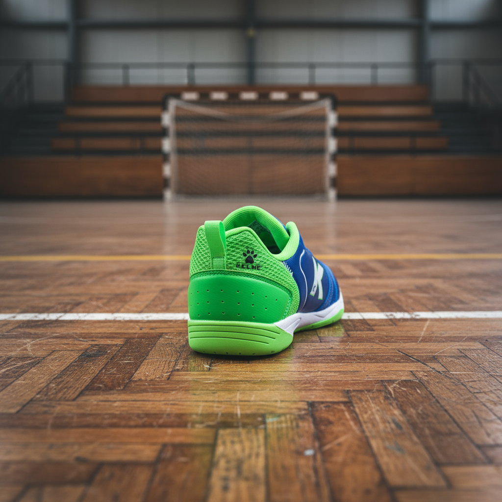 Chuteiras de futsal azul e verde Guarda-redes