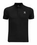 CAMISA POLO BÁSICA PRETA DE MANGA CURTA