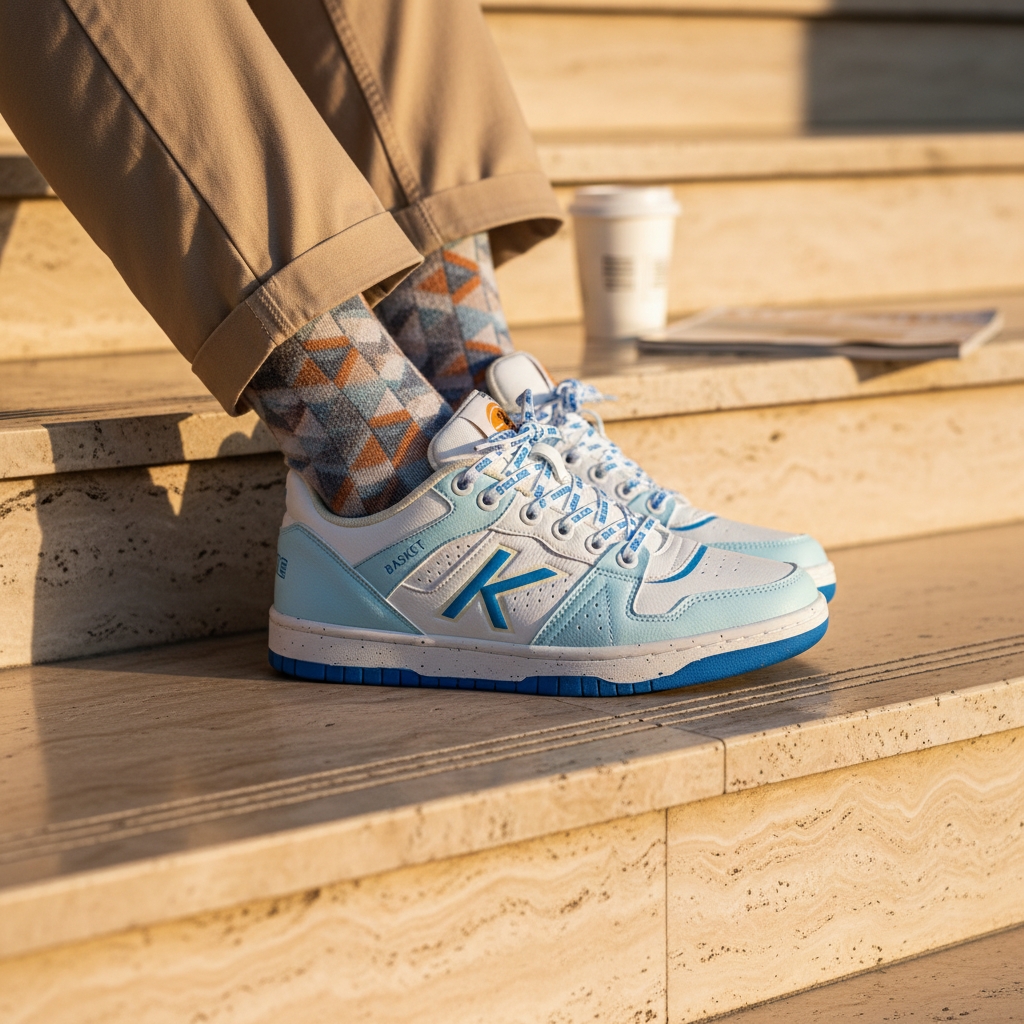 Zapatillas Retrobasket 2.0 en escalinatas de piedra