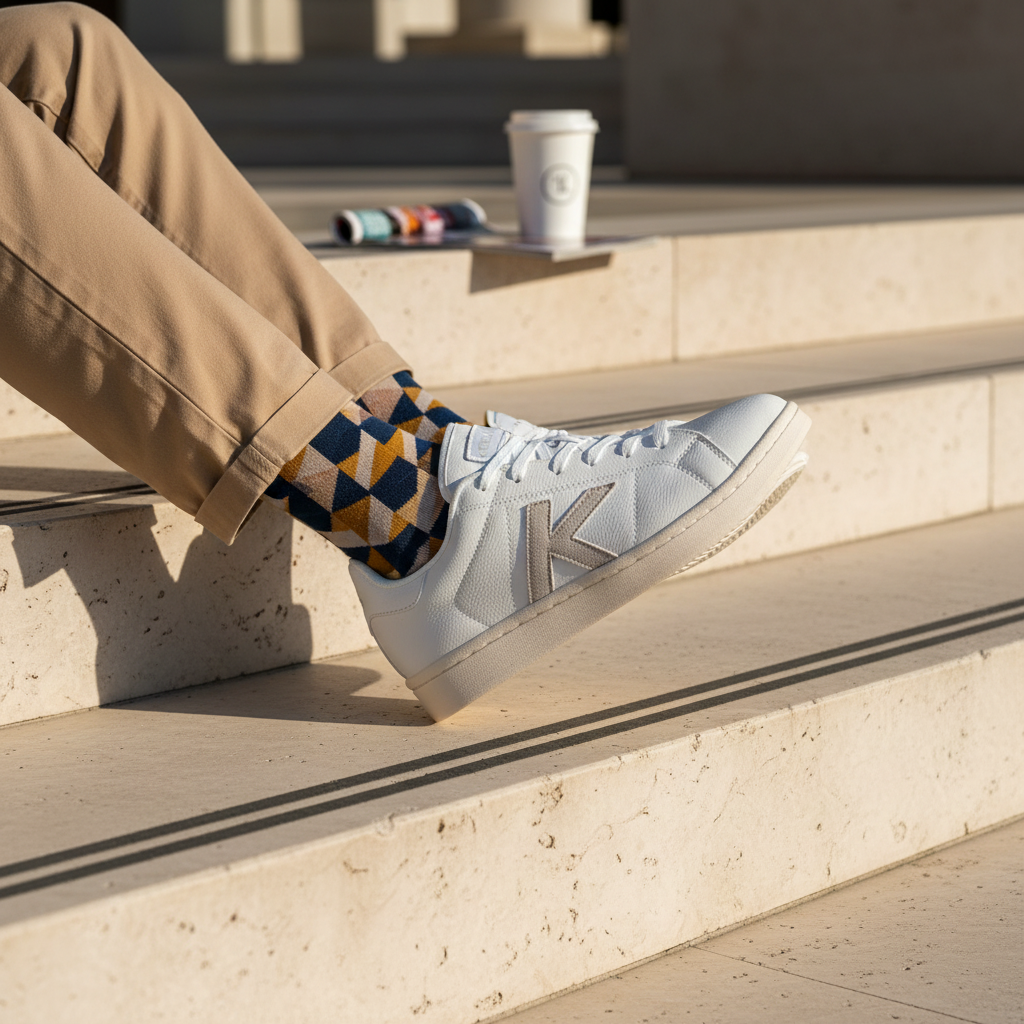 Zapatillas Kelme Omaha 2.0 en escalinatas de piedra natural