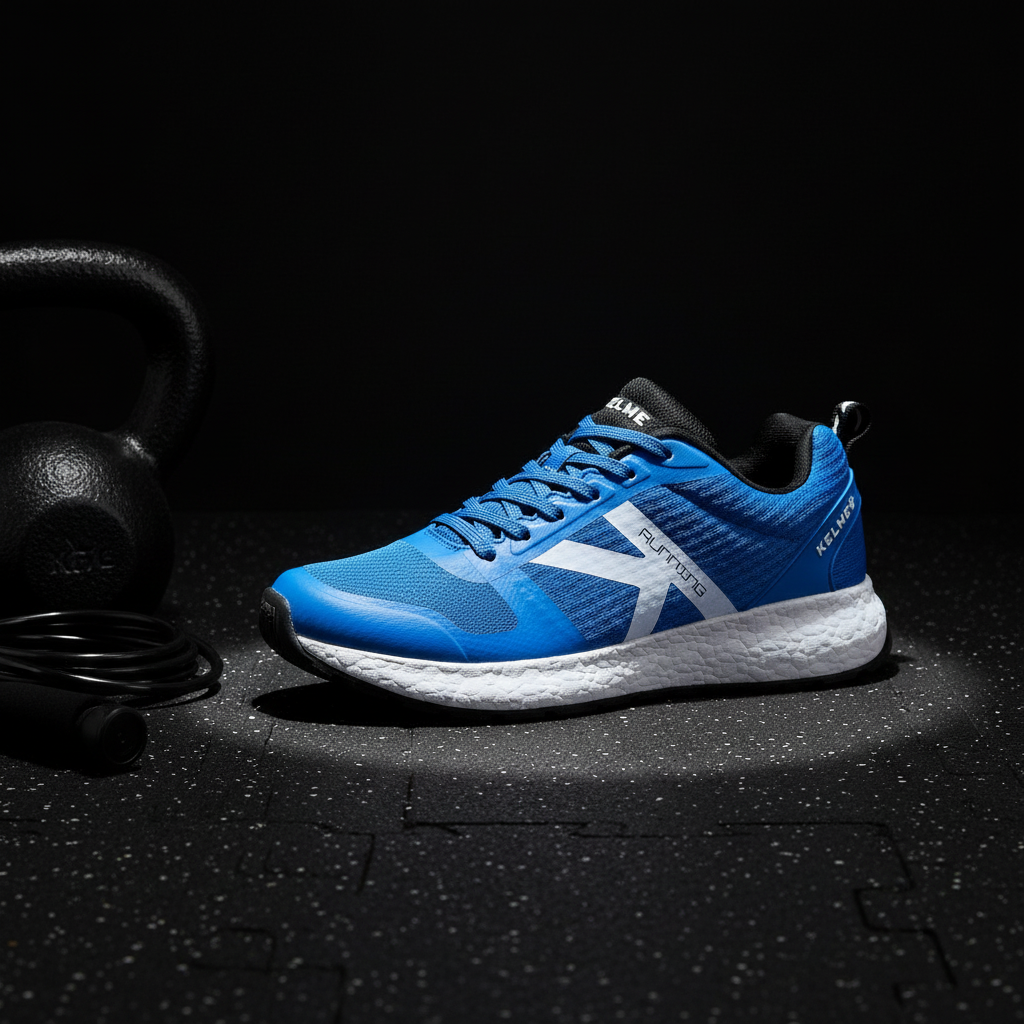 Zapatillas K-Rookie Azul en gimnasio