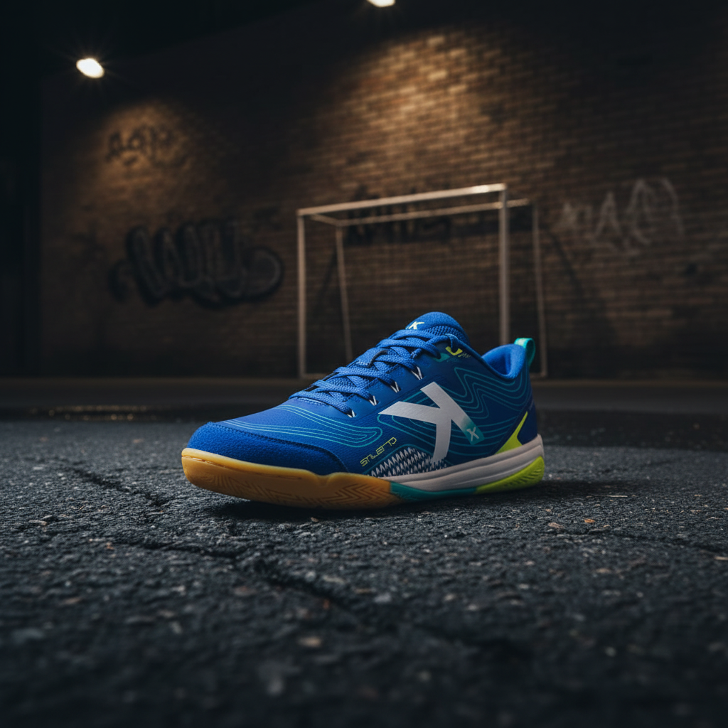 Zapatillas de fútbol sala Stiletto Azul ambiente urbano nocturno