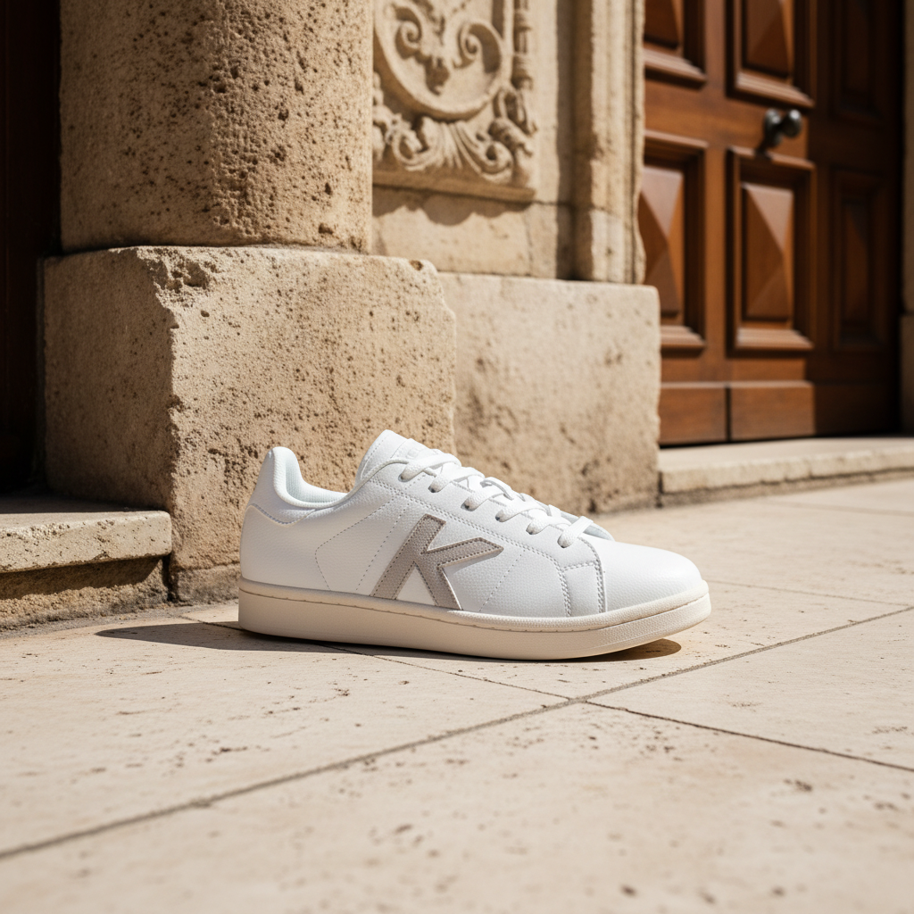 Zapatillas Kelme Omaha 2.0 en casco histórico con arquitectura clásica