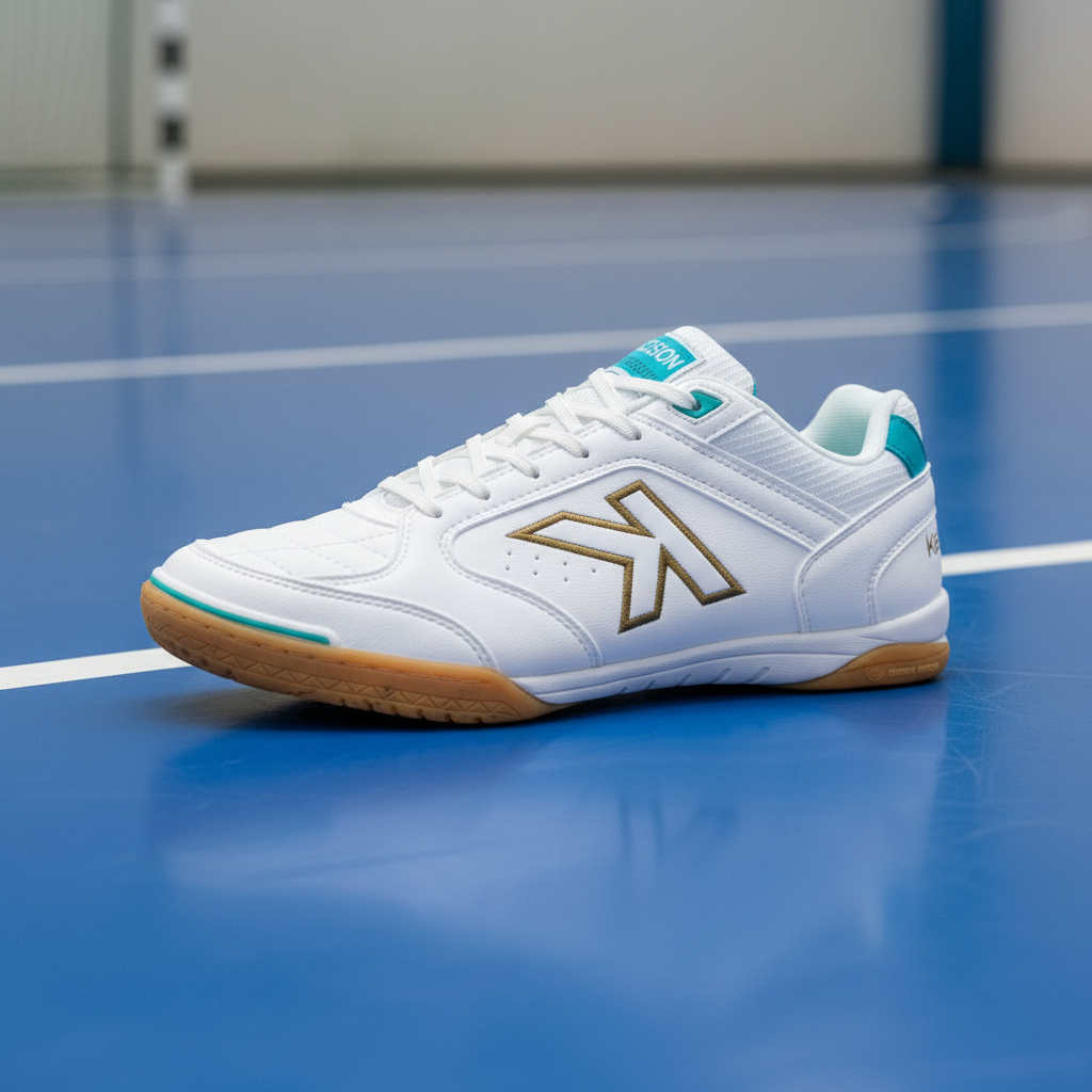 Zapatillas de fútbol sala Precision sobre pista de vinilo azul