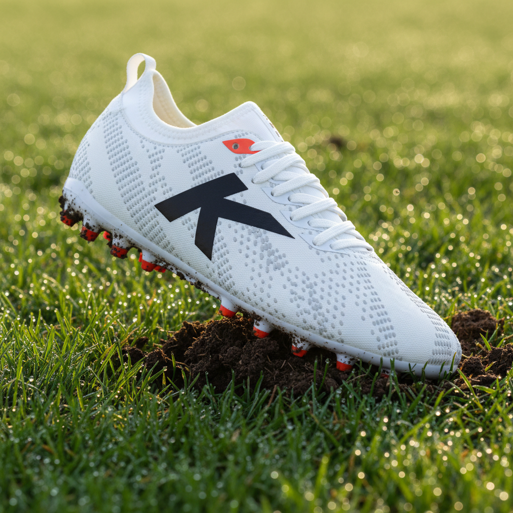 Botas de fútbol Pulse en césped natural con rocío