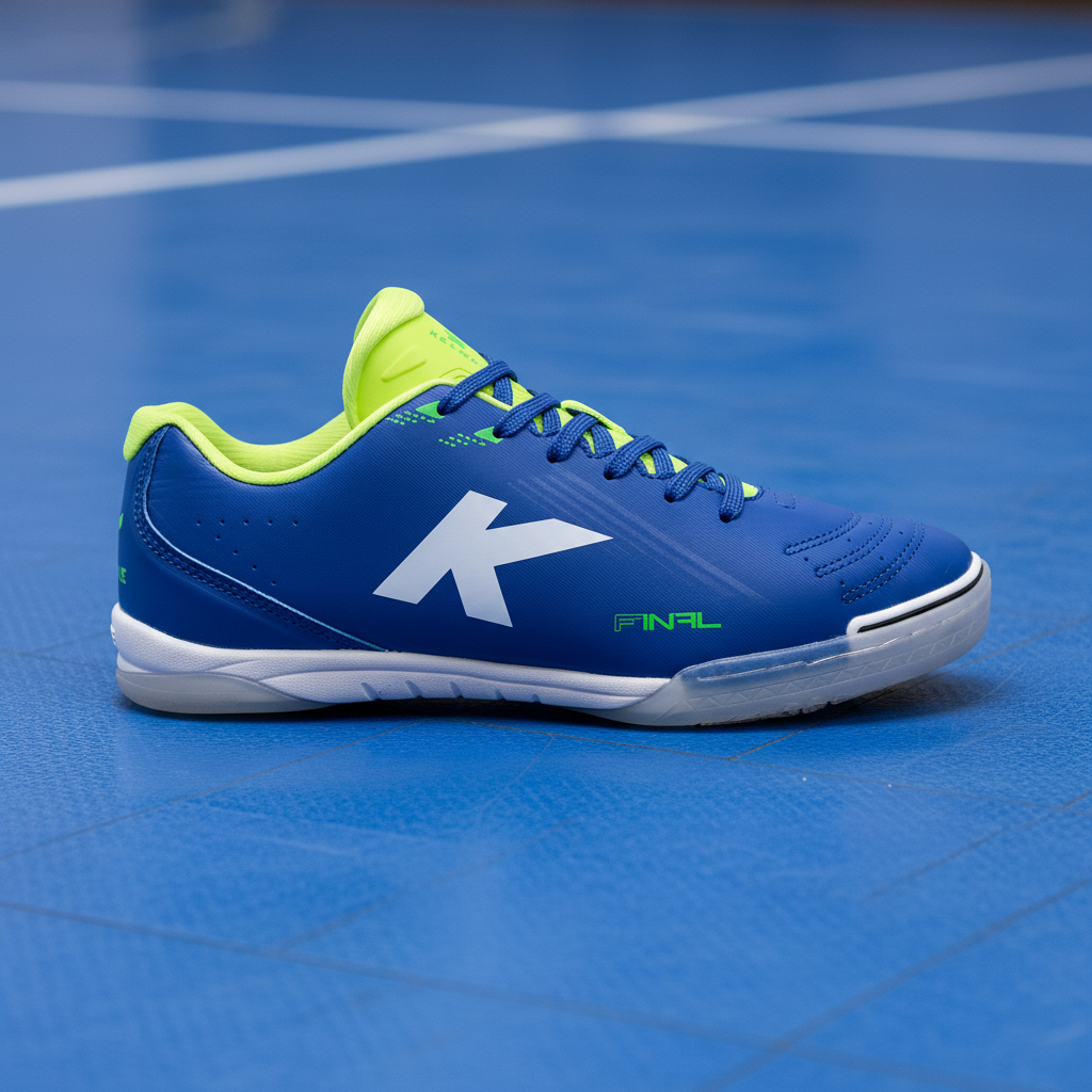 Zapatillas de fútbol sala Final Indoor sobre pista de vinilo azul