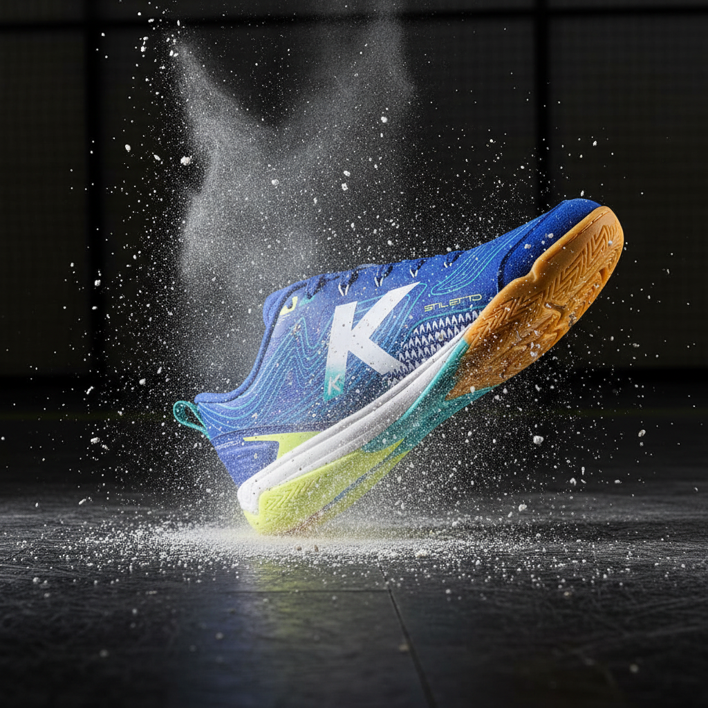 Zapatillas de fútbol sala Stiletto Azul efecto brake con polvo