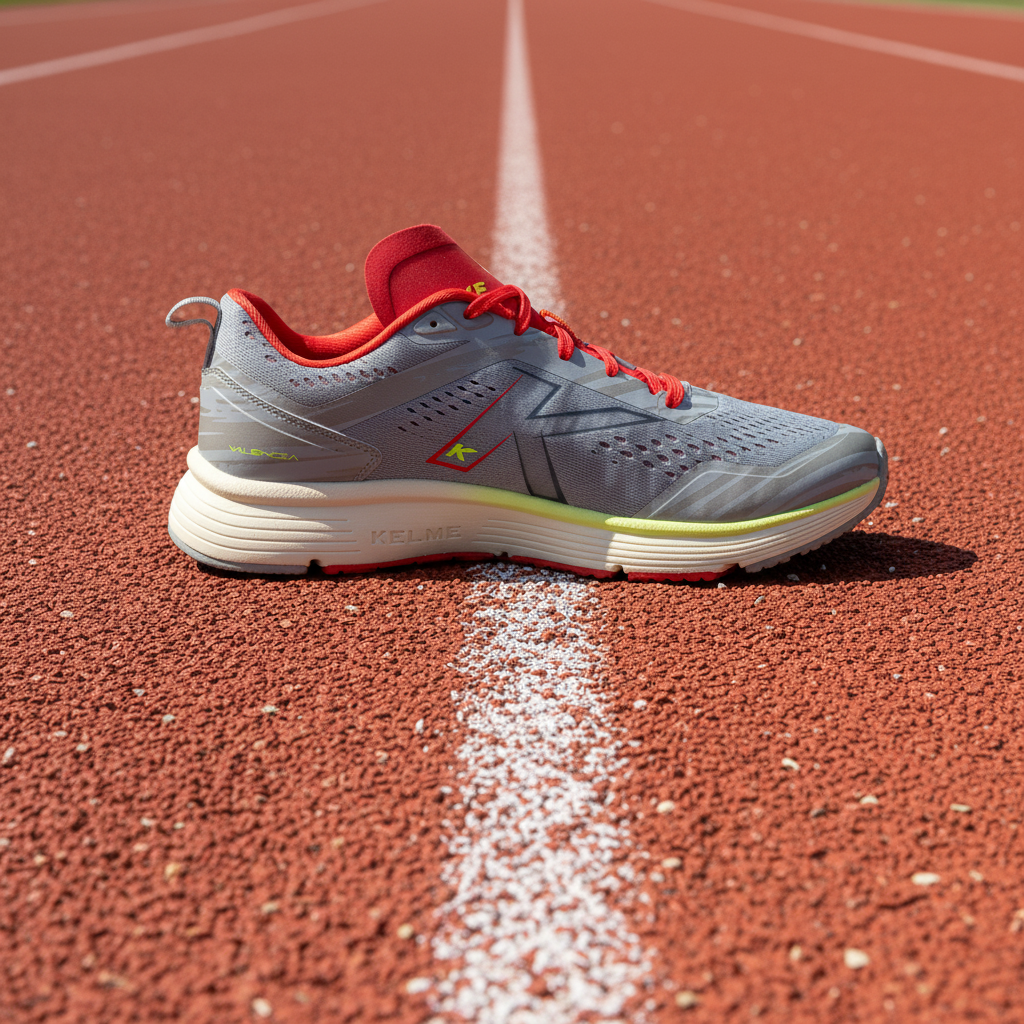 Zapatillas Running Valencia Gris en pista de tartán