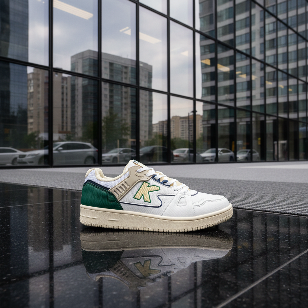 Zapatillas casual Doha blanco en entrada de edificio moderno