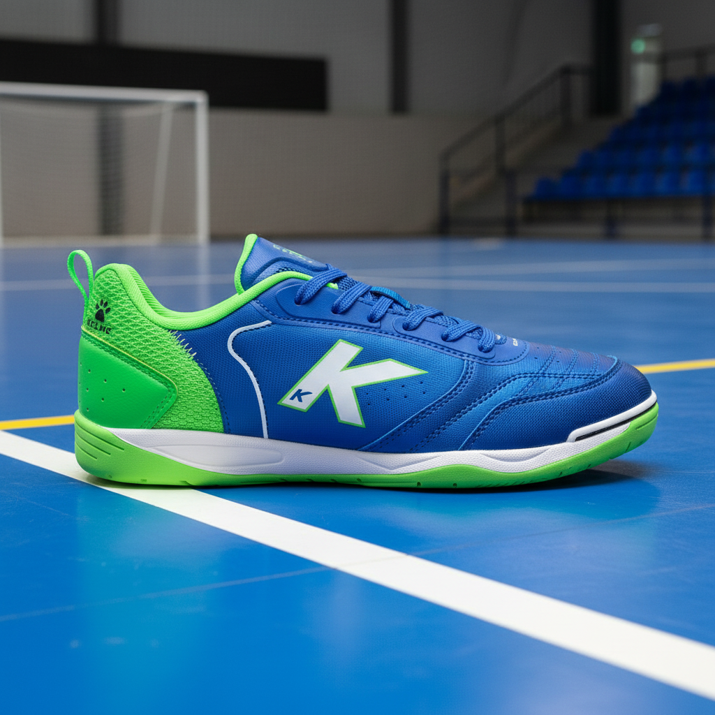 Zapatillas Goleiro sobre pista de fútbol sala profesional