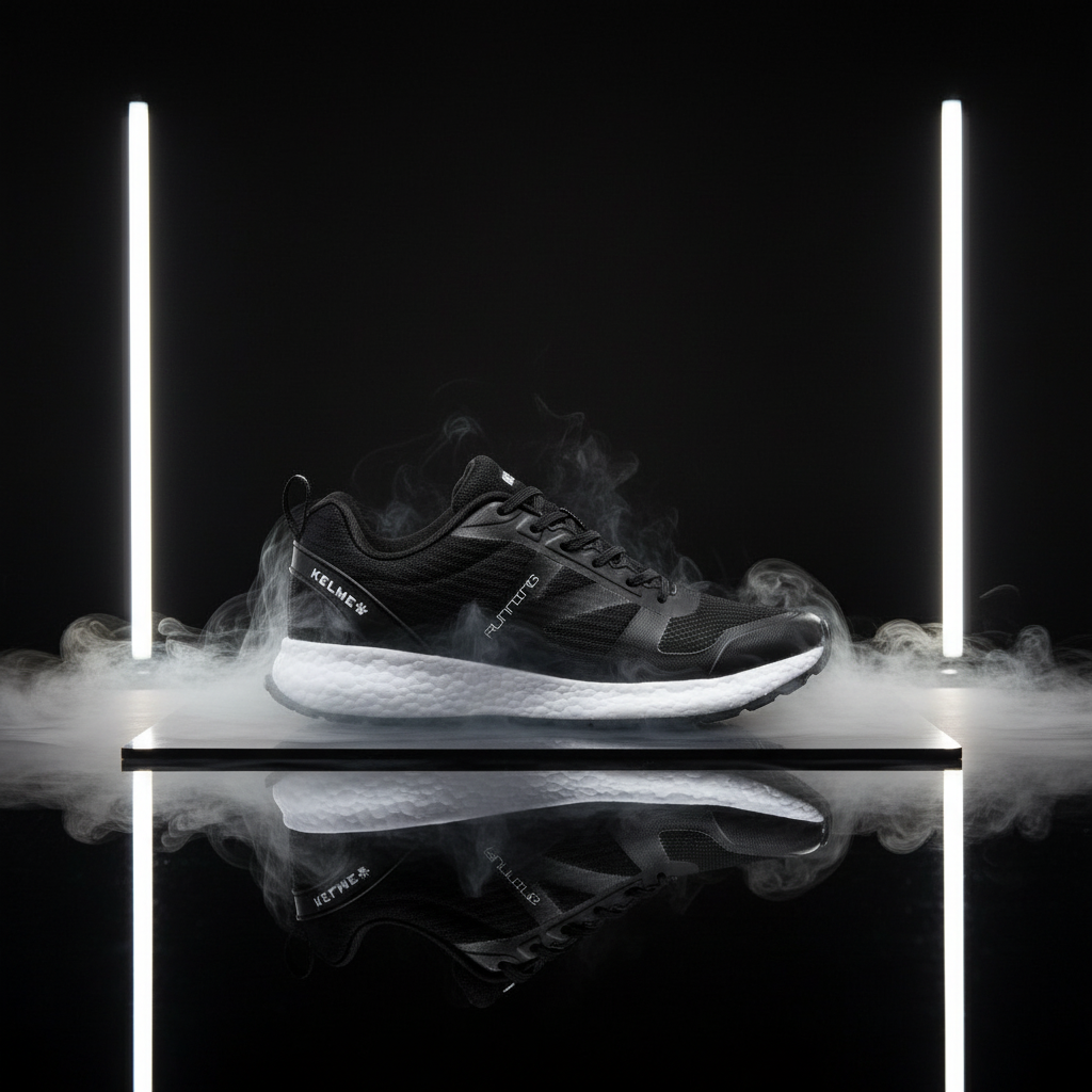 Zapatillas K-Rookie Negro en estudio con humo