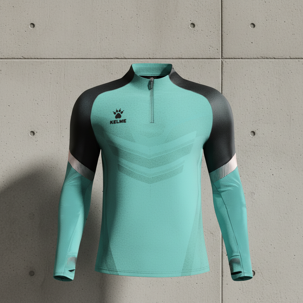 Sudadera KELME Warrior Verde sobre muro de hormigón brutalista