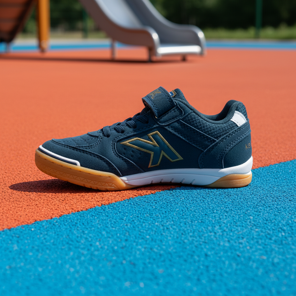 Zapatillas Precision Elastic en parque infantil con suelo de caucho EPDM