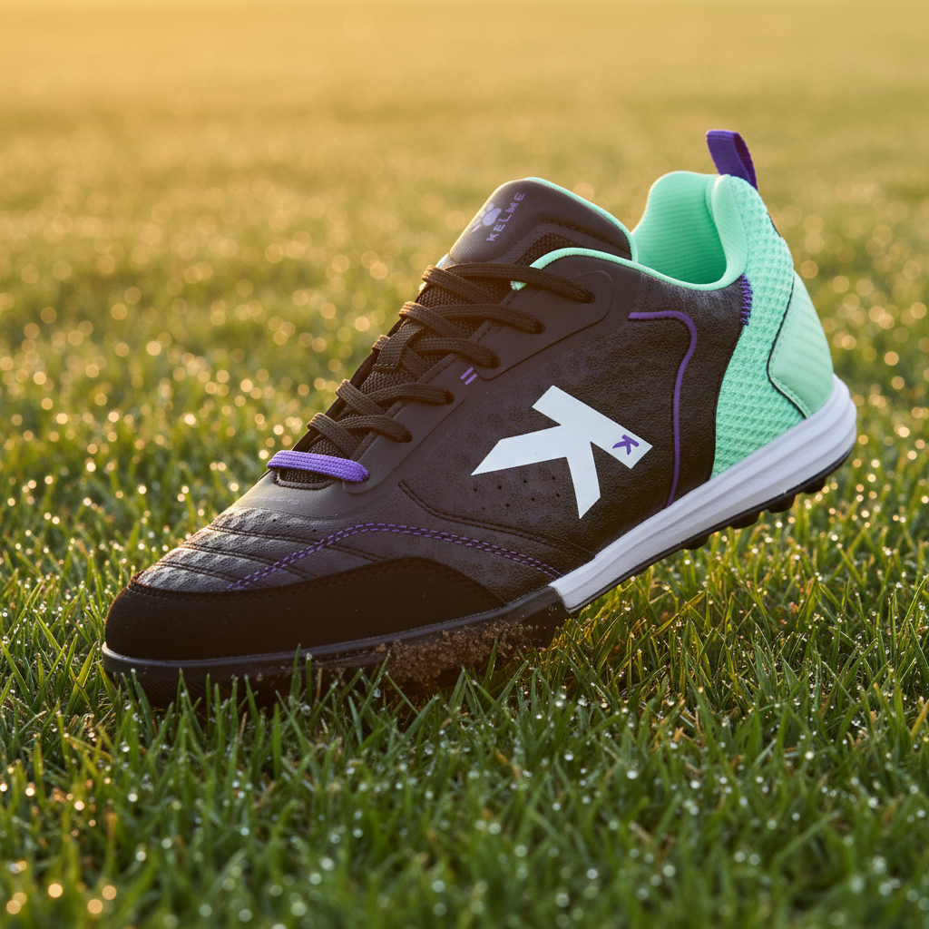 Botas Goleiro en césped natural con rocío