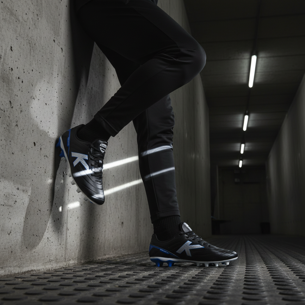 Botas de fútbol Selecta MG en túnel de vestuarios