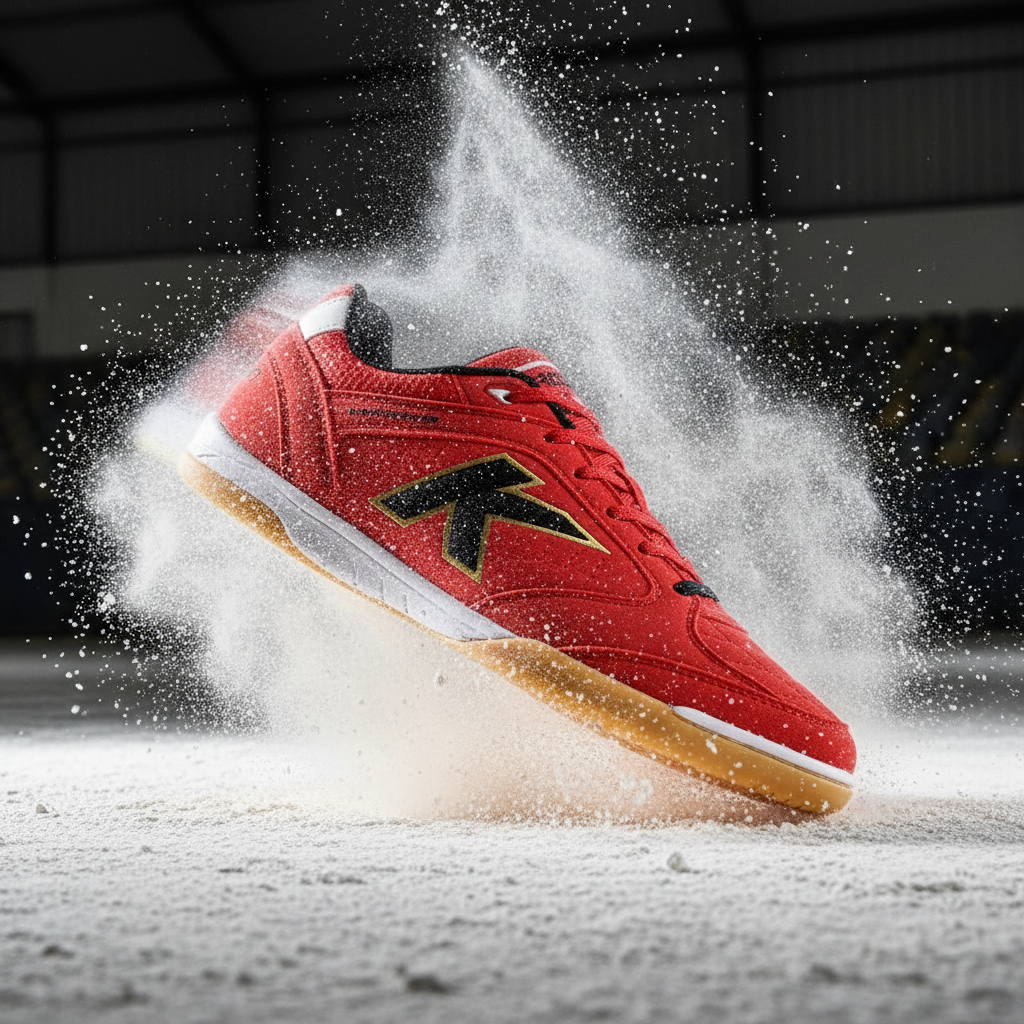 Zapatilla de fútbol sala Precision en movimiento con efecto polvo
