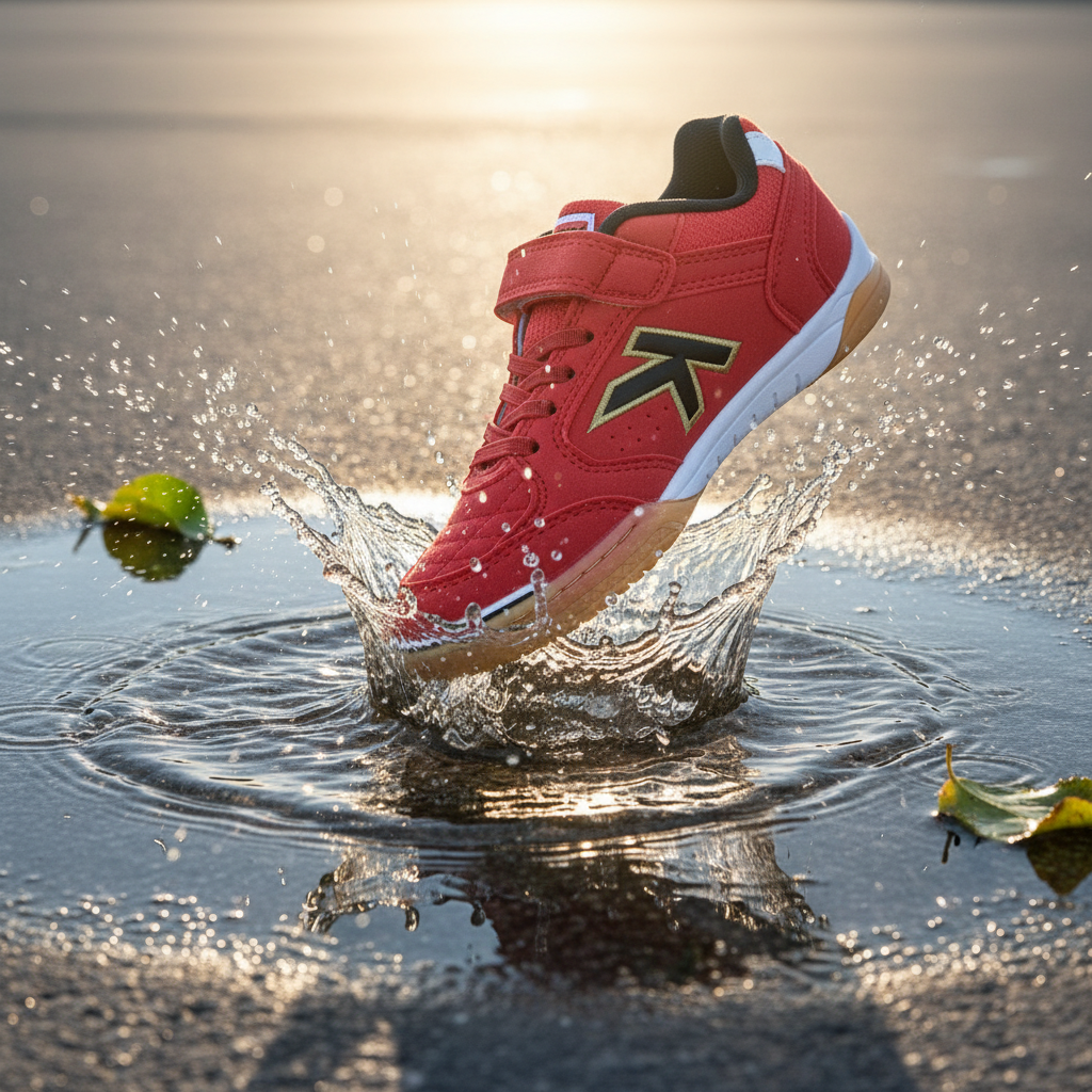 Zapatillas de fútbol sala Precision Elastic salpicando en charco de agua