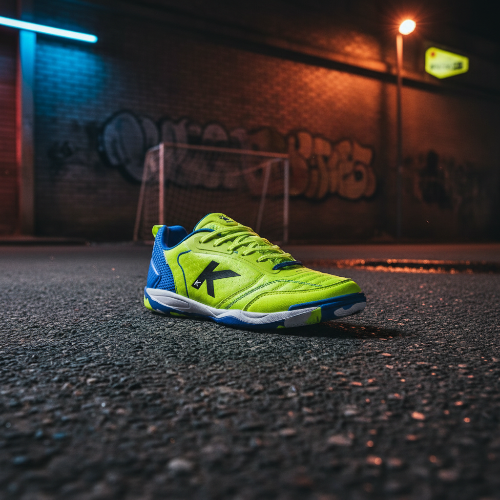 Zapatilla de fútbol sala en ambiente urbano nocturno