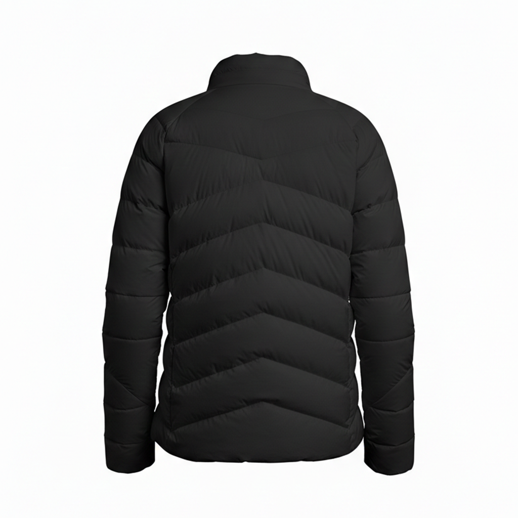 Casaco leve de plumas pretas