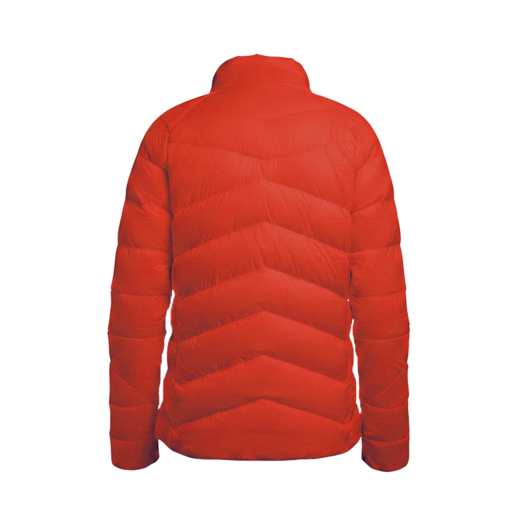 Casaco leve de plumas laranja