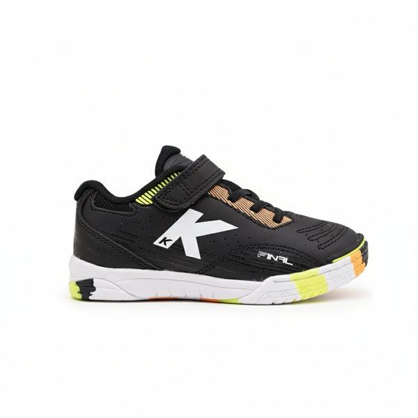 FINAL ELASTIC INDOOR BLACK CHILDREN'S INDOOR SOCCER SHOES