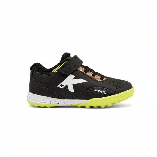 BOYS' FOOTBALL BOOTS FINAL ELASTIC TURF BLACK
