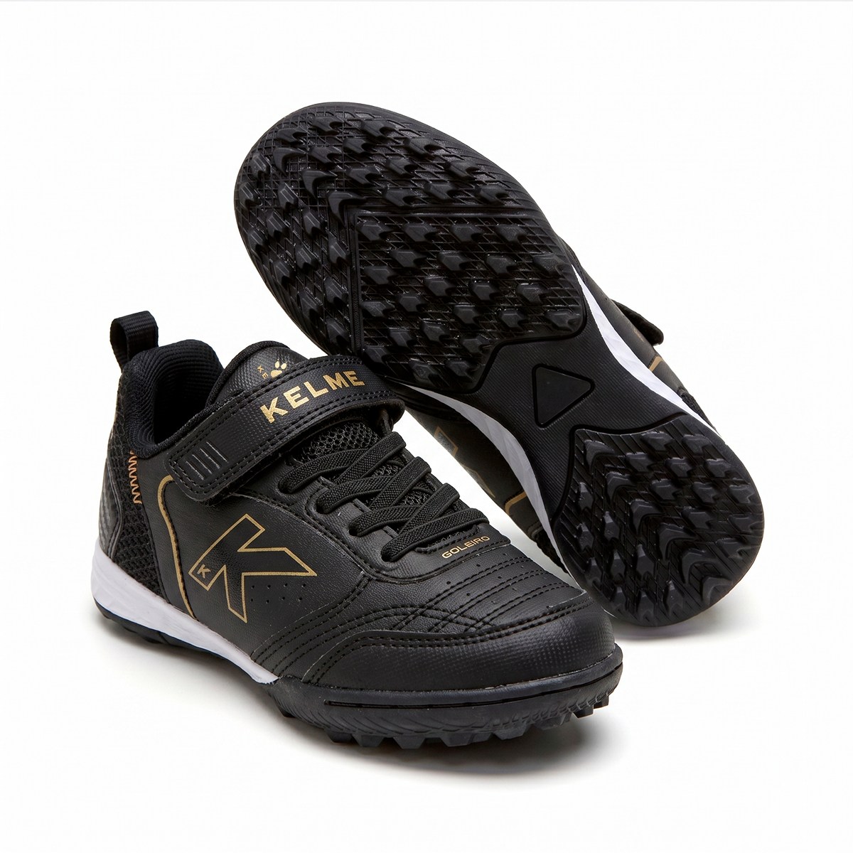CHILDREN'S GOLEIRO TURF ELASTIC BLACK SHOES