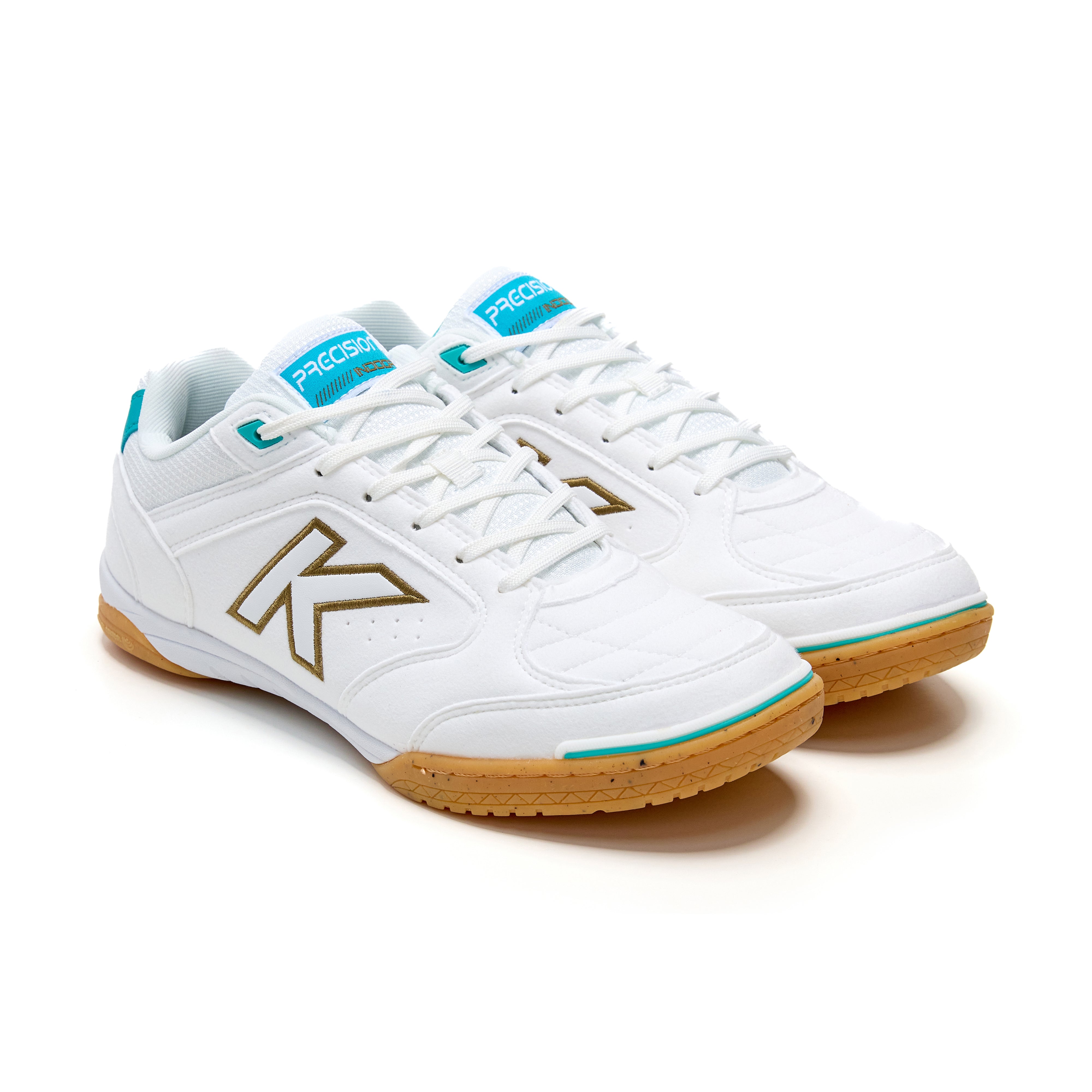 ZAPATILLAS DE FÚTBOL SALA PRECISION BLANCO DORADO AQUA