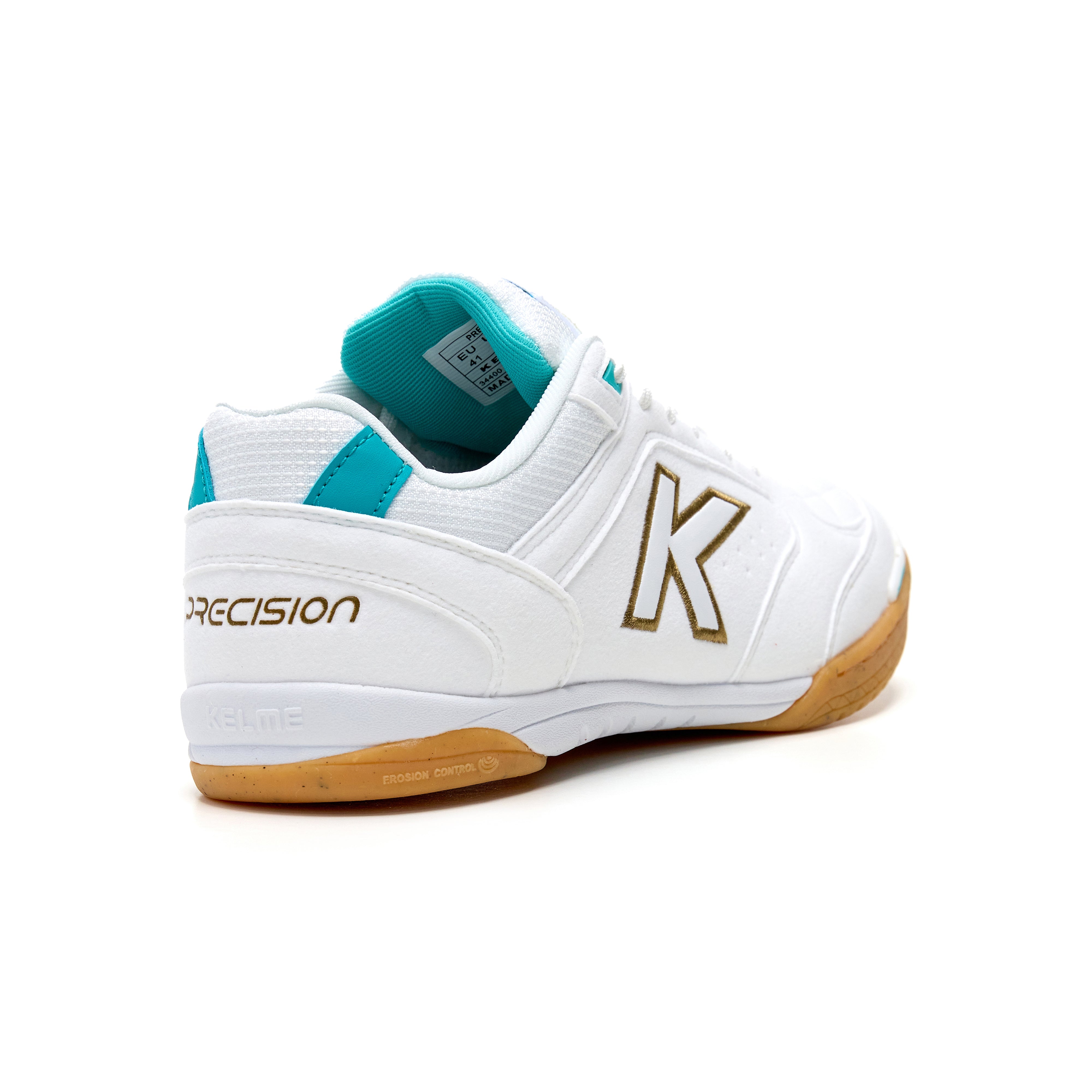 ZAPATILLAS DE FÚTBOL SALA PRECISION BLANCO DORADO AQUA