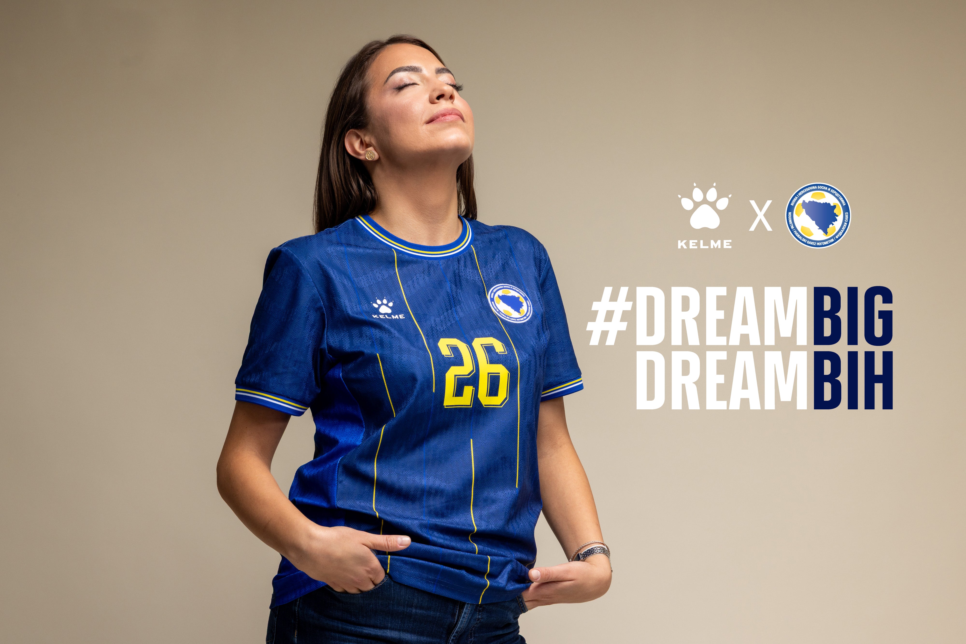 KELME バレンシアCFユニフォーム 長袖 ブルー サッカー　ユニフォーム Bosnia and Herzegovina National Team Jersey | 2026 World Cup