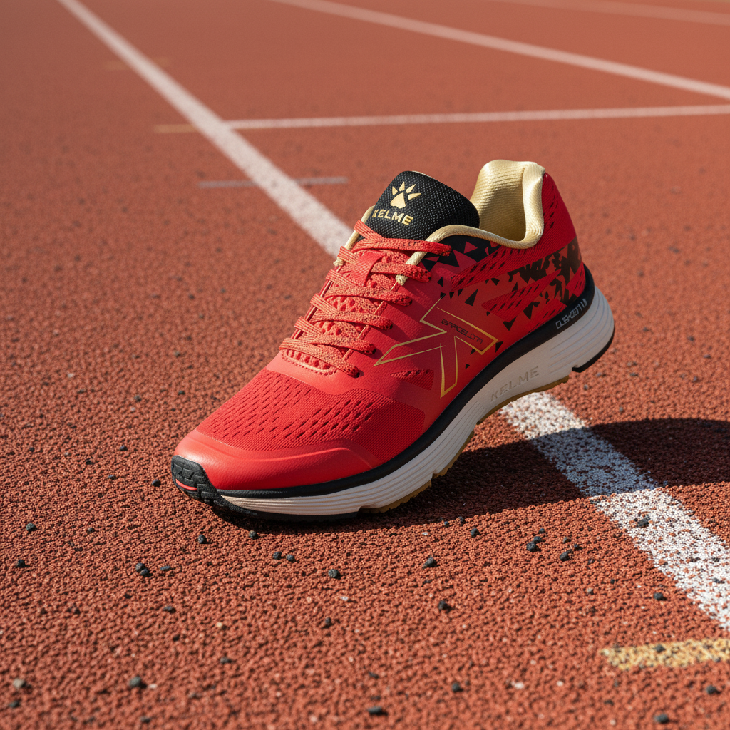 Zapatillas Running Barcelona Rojo en pista de tartán