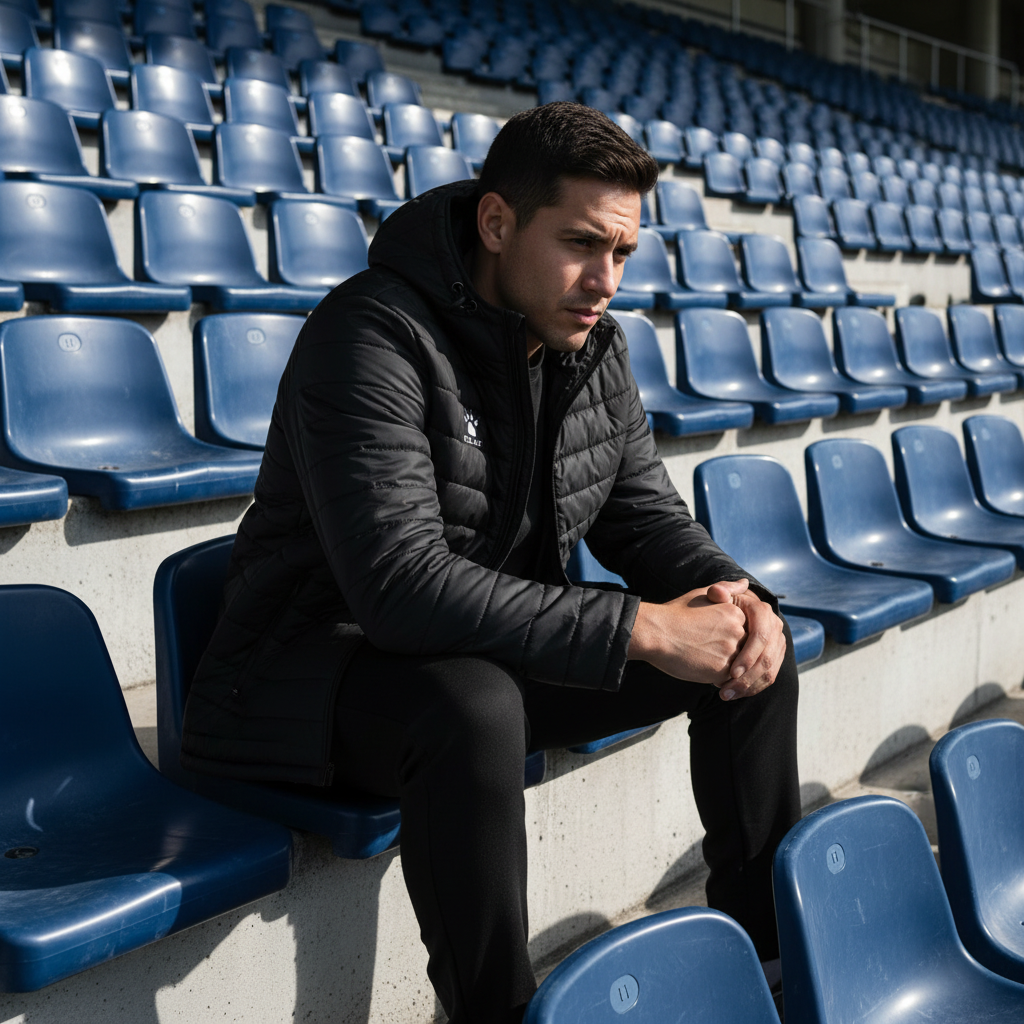 Chaqueta KELME Snow Negro en graderío de estadio