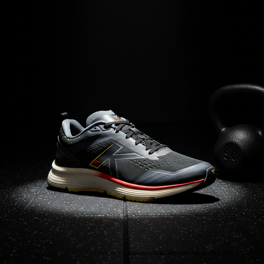 Zapatillas Kelme Valencia sobre suelo de caucho de gimnasio