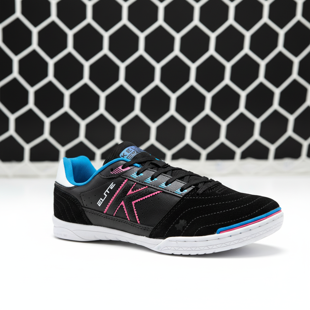 Zapatillas Elite con red de portería desenfocada