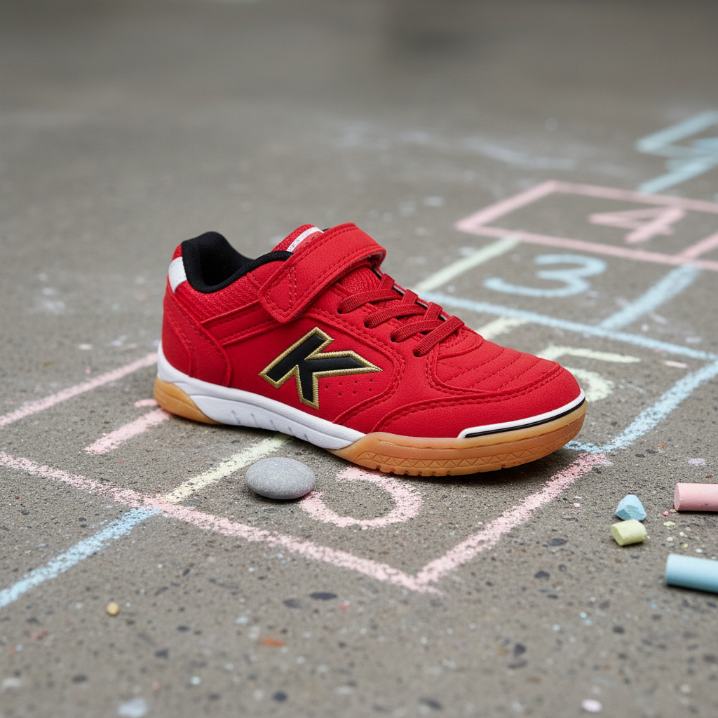 Zapatillas de fútbol sala Precision Elastic con rayuela de tiza en el suelo