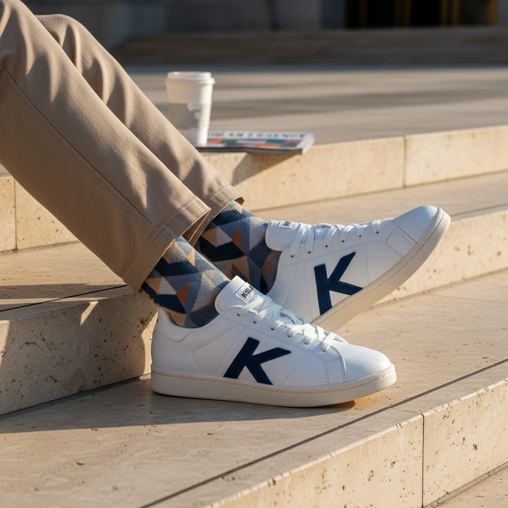 Zapatillas Kelme Omaha 2.0 en escalinata de piedra natural