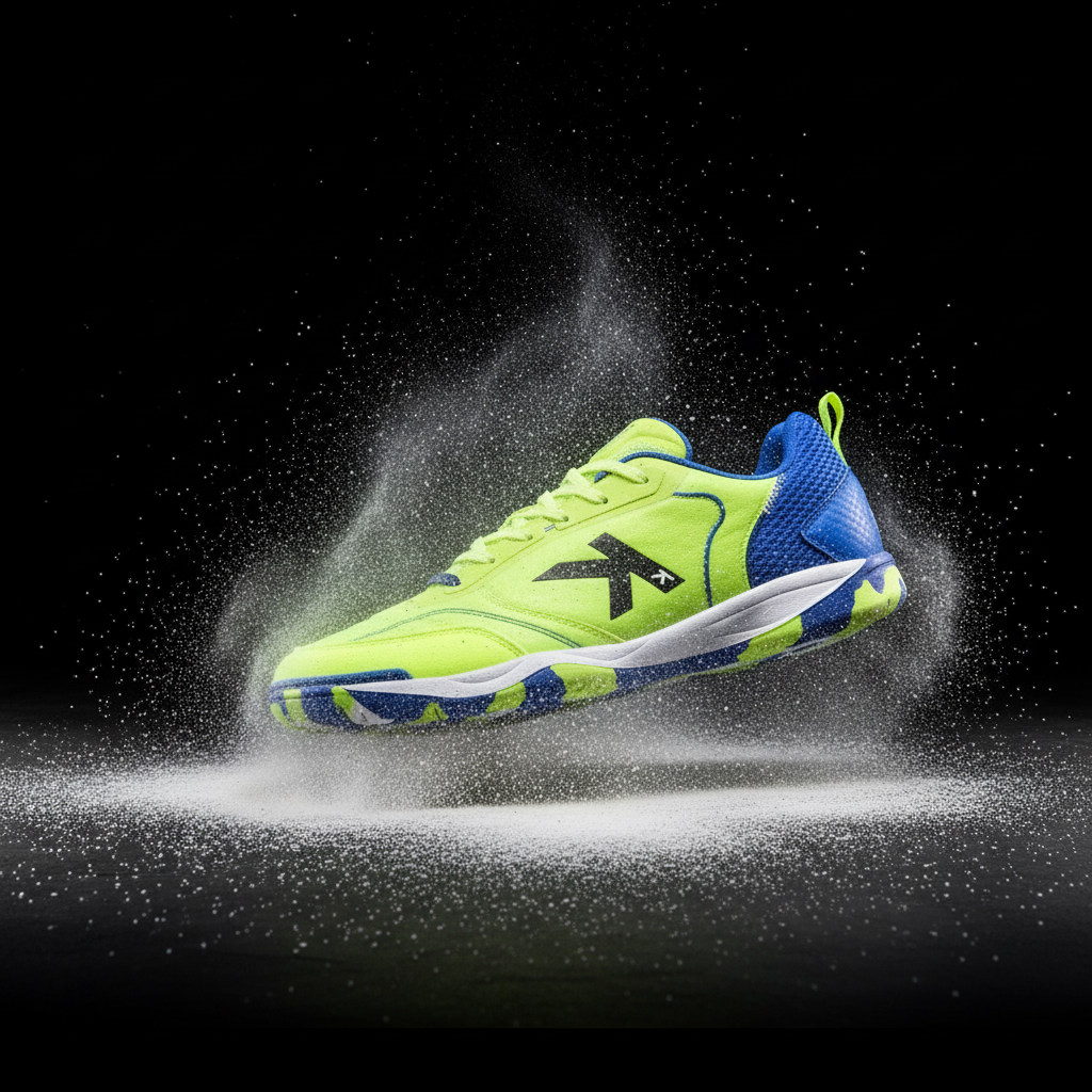 Zapatilla de fútbol sala con efecto brake y polvo