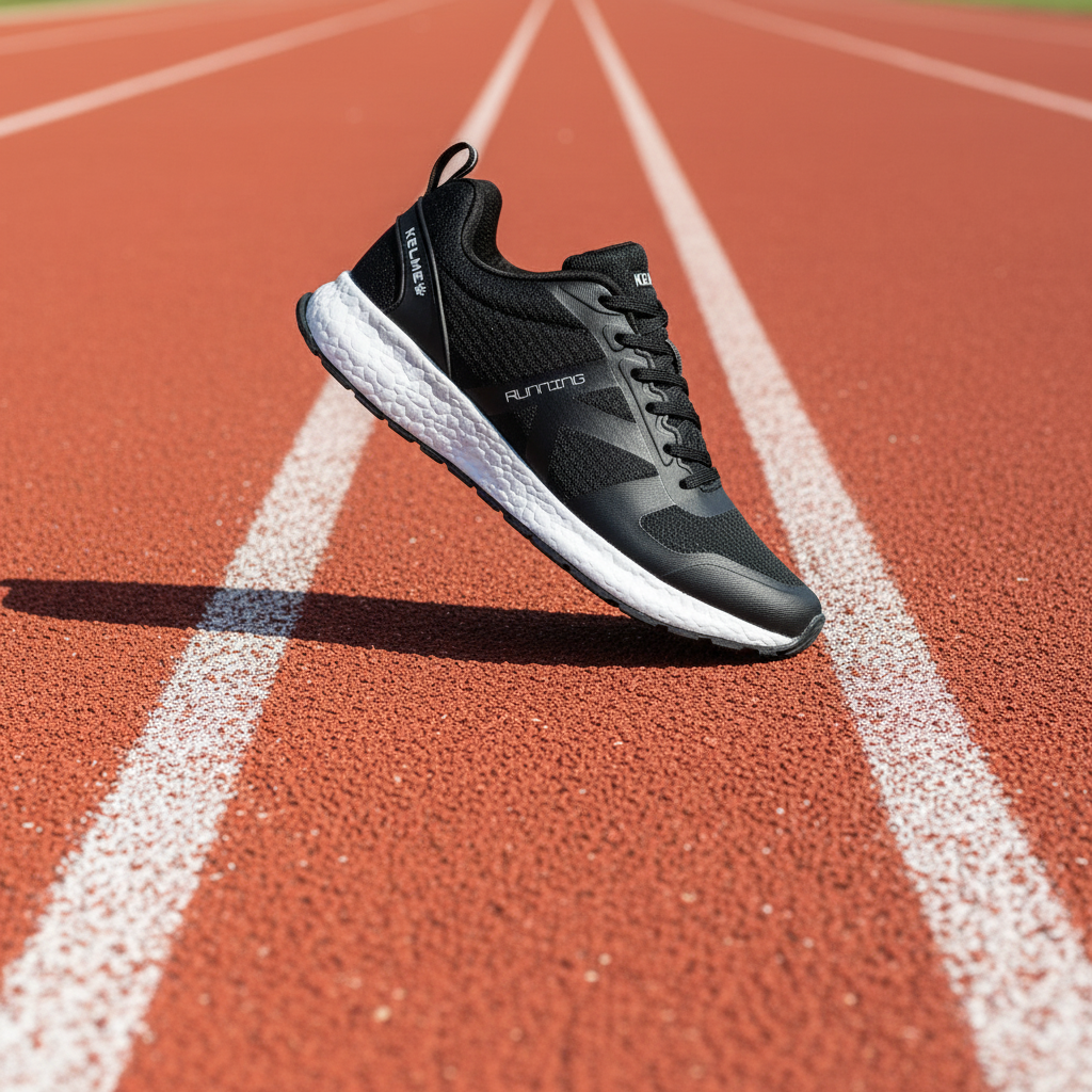 Zapatillas K-Rookie Negro en pista de tartán