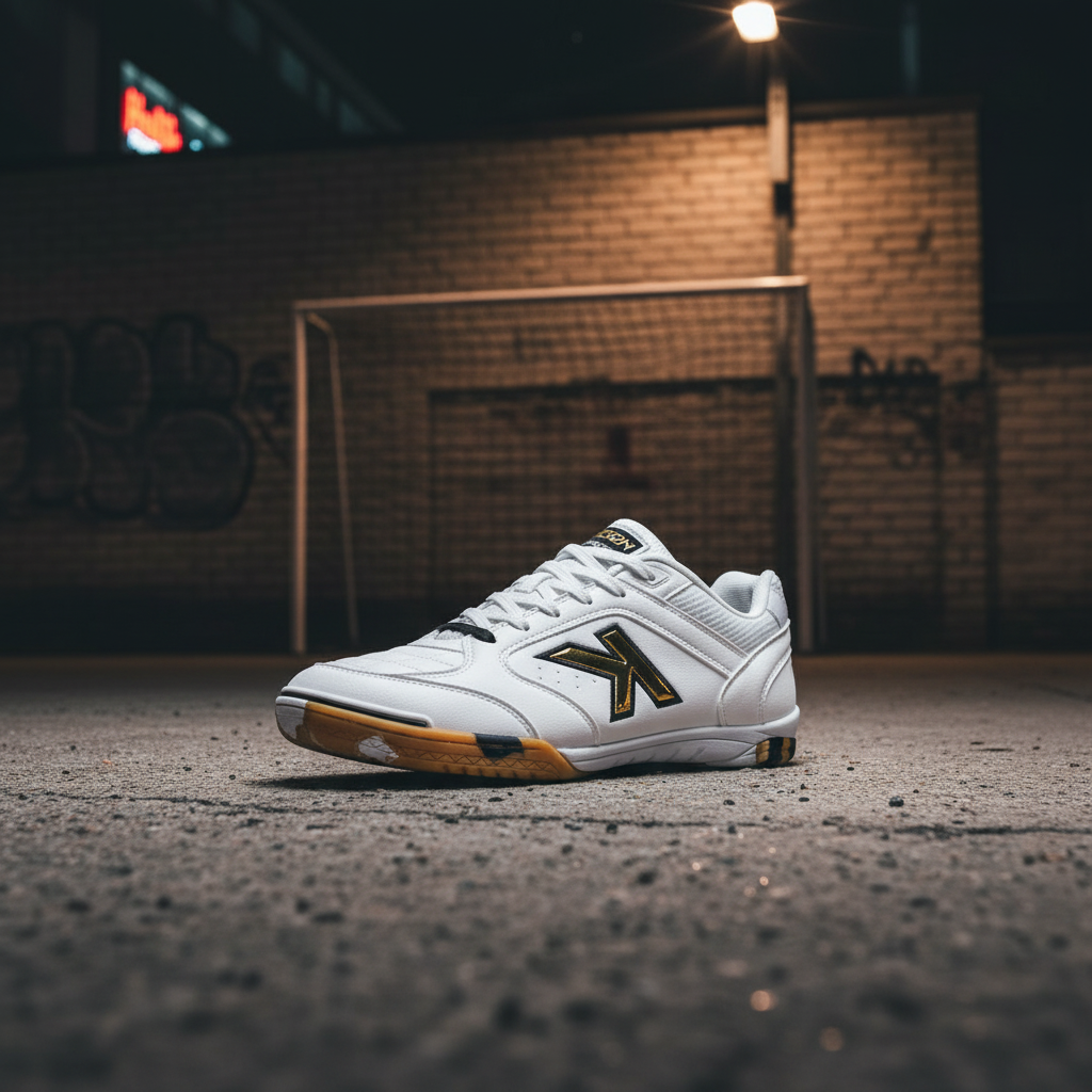 Zapatillas de fútbol sala en ambiente urbano nocturno