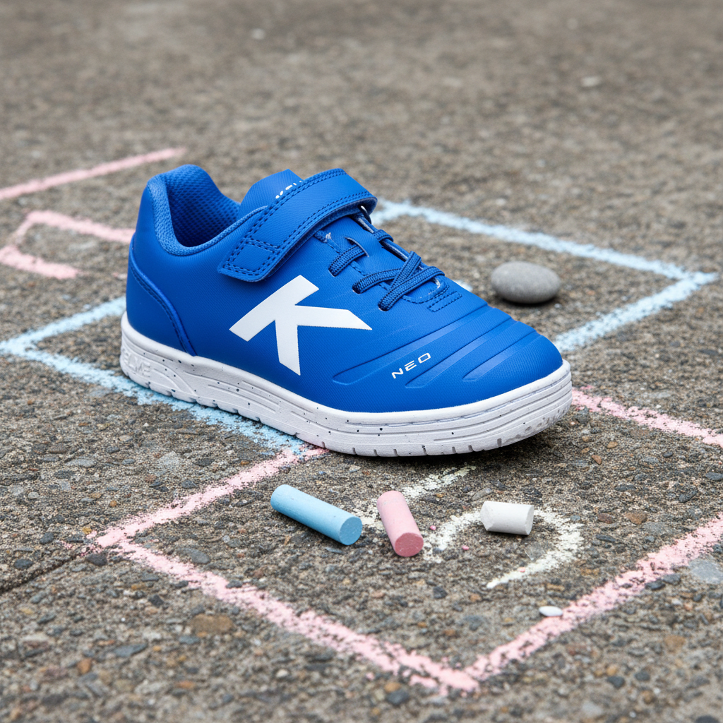 Zapatillas Original Neo Elastic Azul con rayuela de tiza