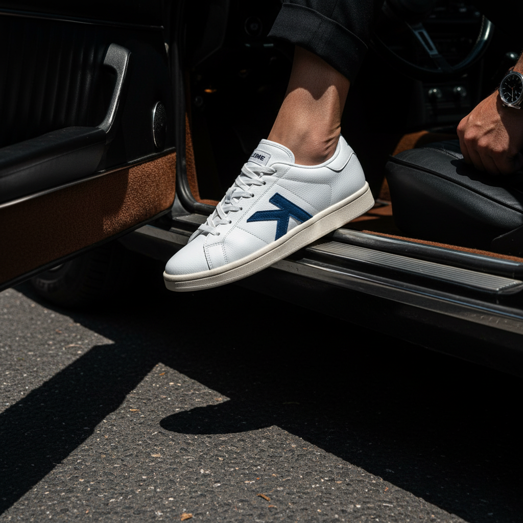 Zapatillas Kelme Omaha 2.0 saliendo de coche clásico vintage