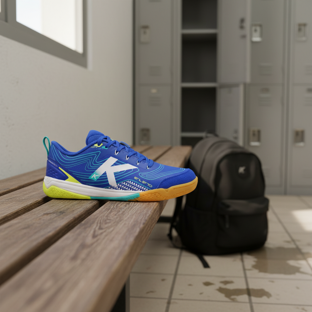 Zapatillas de fútbol sala Stiletto Azul en vestuario