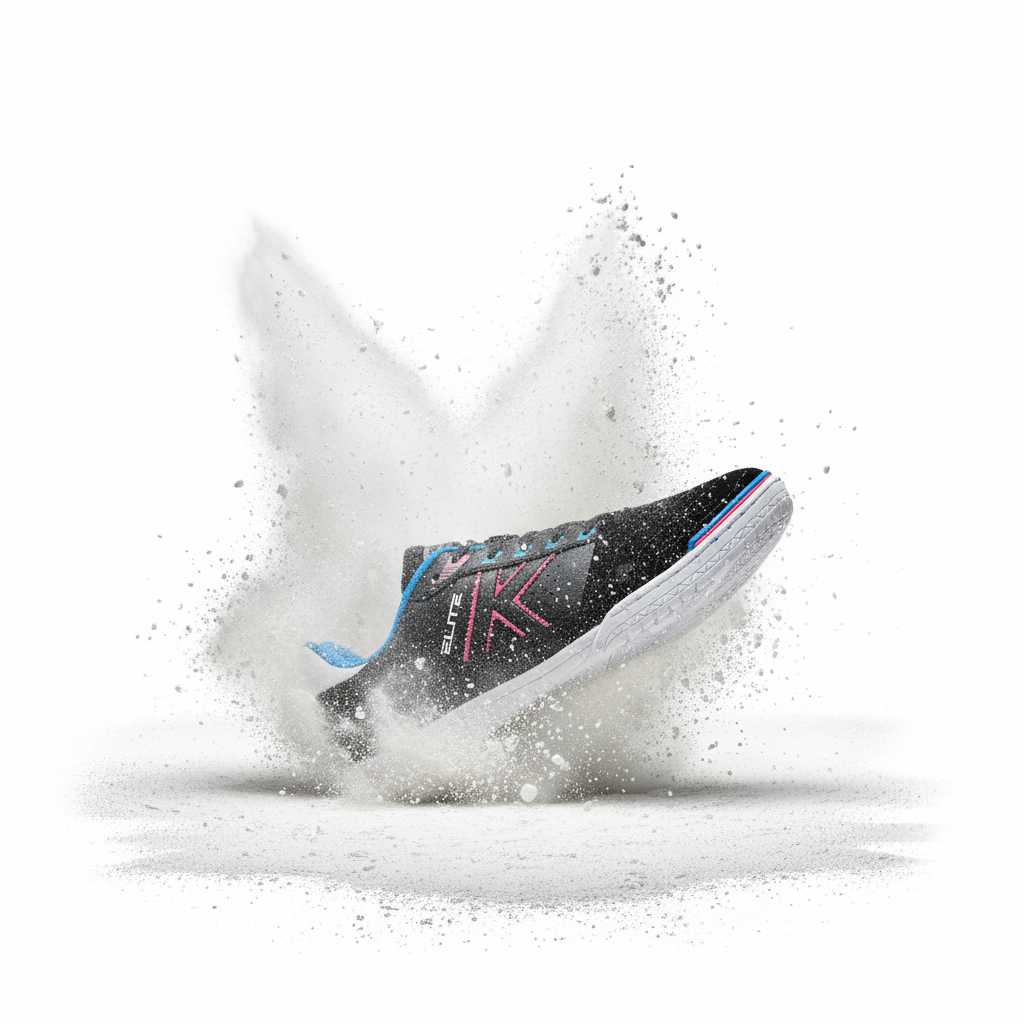 Zapatillas Elite en movimiento con efecto polvo