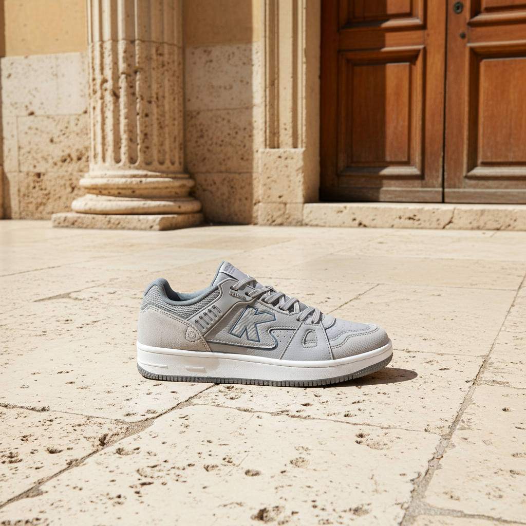 Zapatillas Casual Doha Gris en arquitectura clásica de piedra