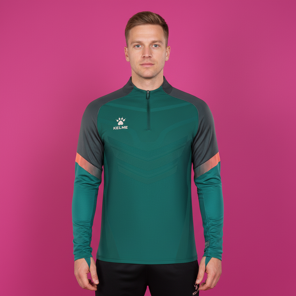 Sudadera KELME Warrior Verde en estudio color block