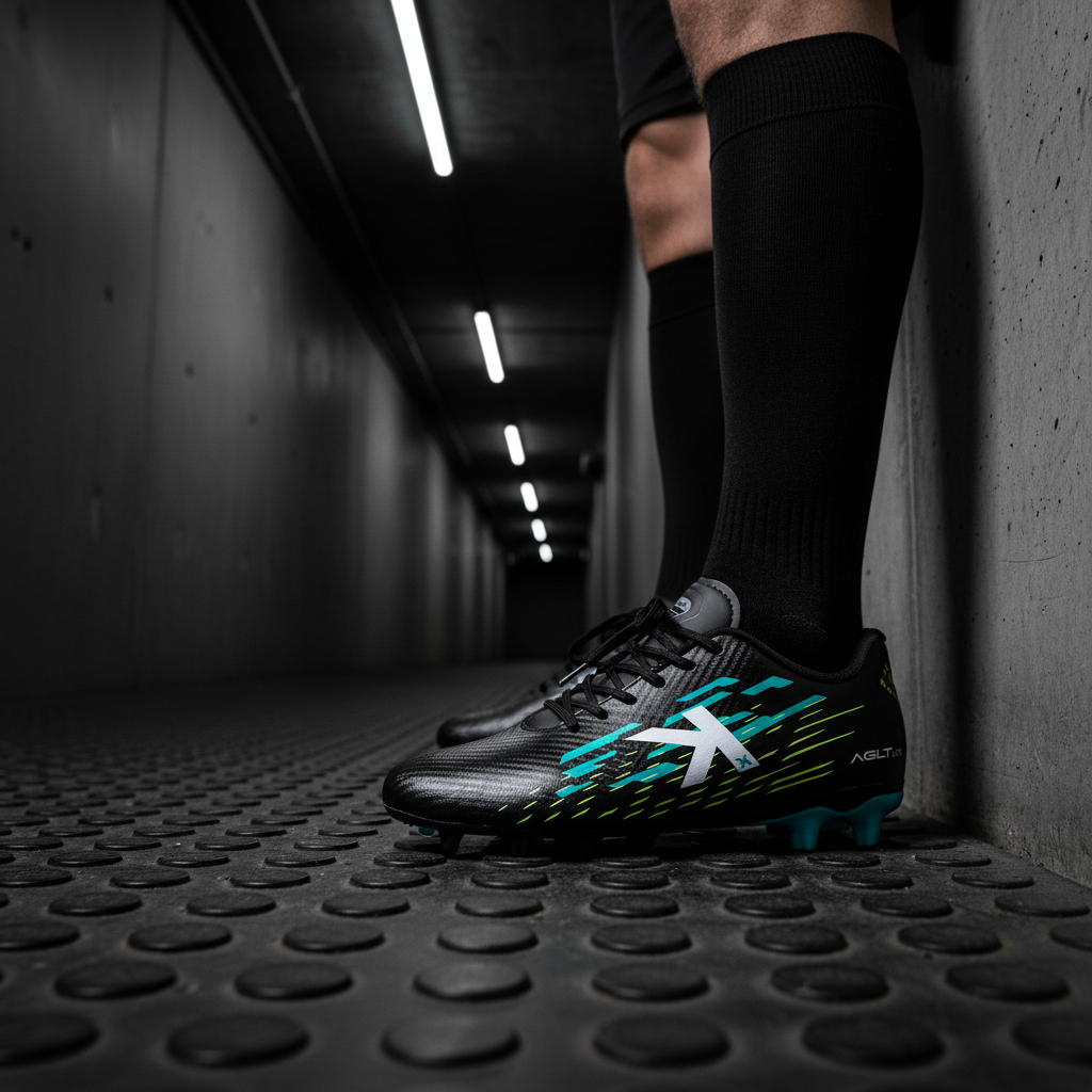 Botas de fútbol KELME Agility Lite en túnel de vestuarios